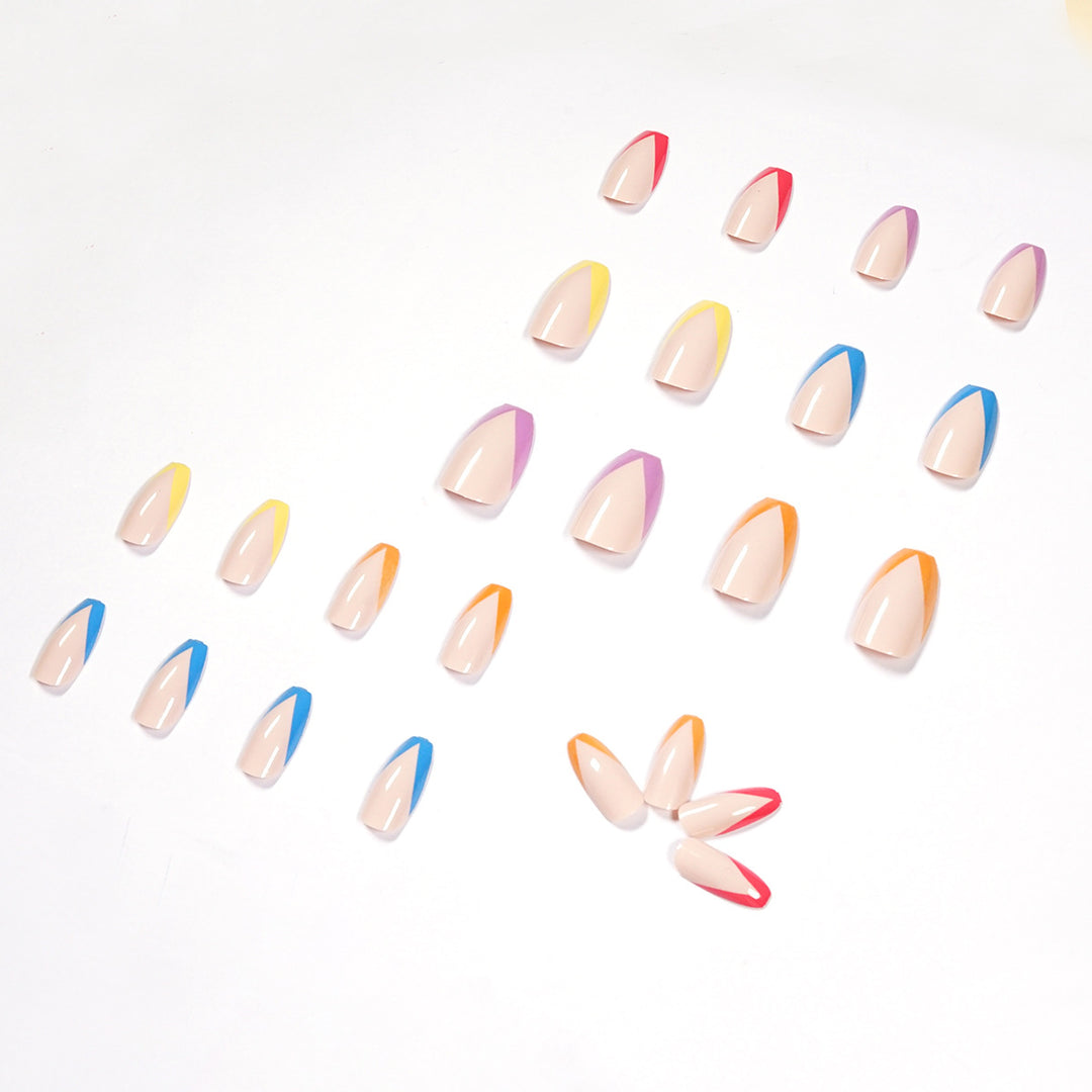 Artificial nail art with colorful tips and elegantly accented designs Bowlift