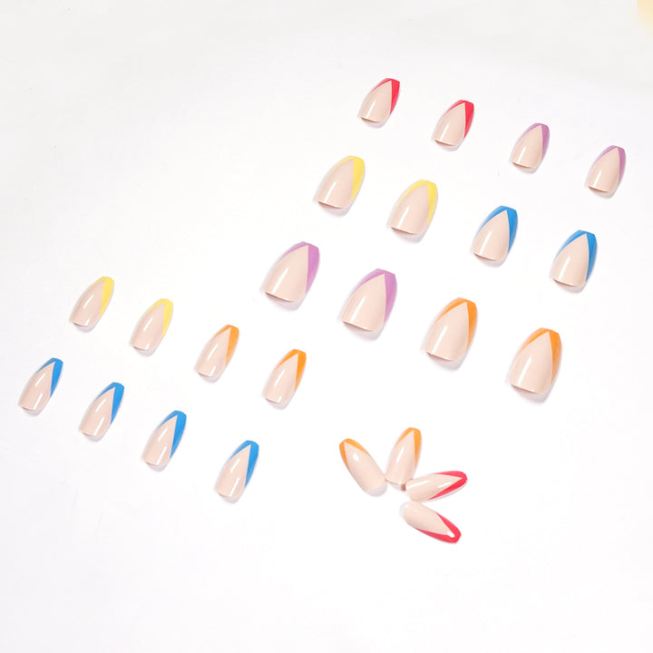 Artificial nail art with colorful tips and elegantly accented designs Bowlift