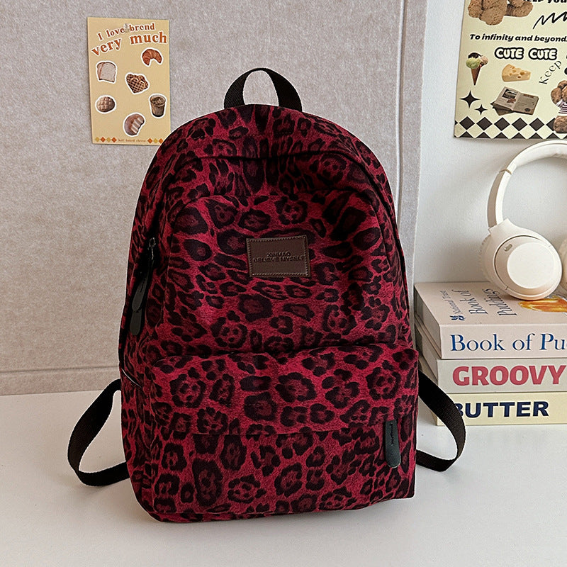 Animal-Print Casual Backpack