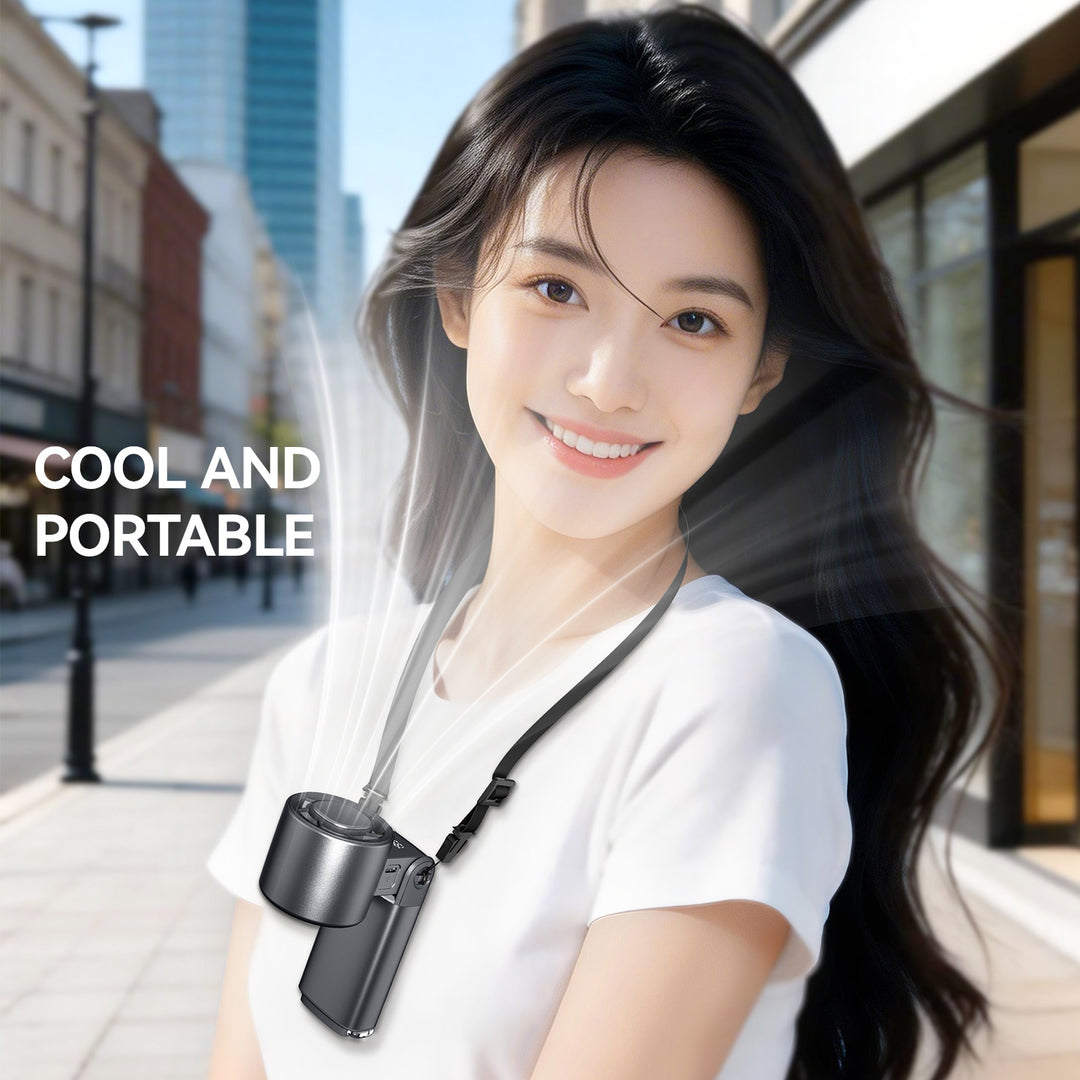 Unisex nan portable rechargeable wearable neck and handheld cooling fan with detachable magnetic dual heads and adjustable tilt Bowlift