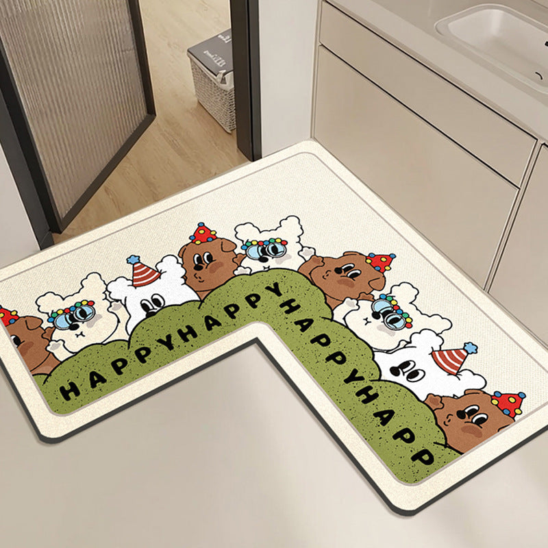 Cute Rabbit Print Bath Mat Bowlift