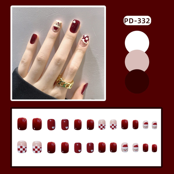 Artistic Press-On Nail Set Bowlift