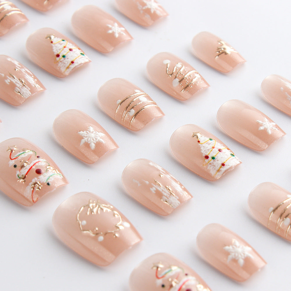 Artistic Holiday-Themed Press-On Nails Bowlift