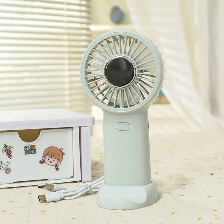 Women's portable USB hand fan with multifunctional holder Bowlift