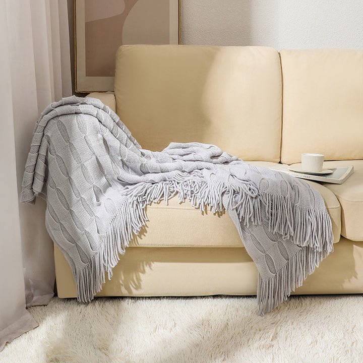 Knitted Cozy Throw Blanket