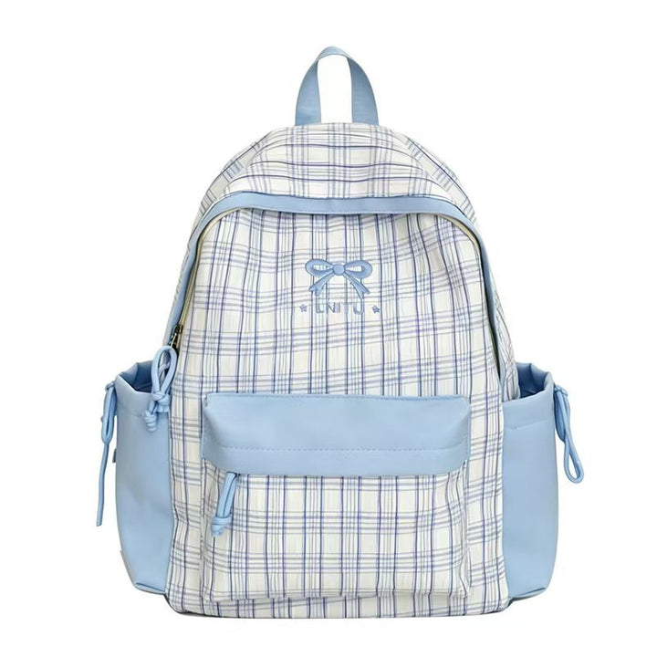 Plaid Patterned Backpack Bowlift