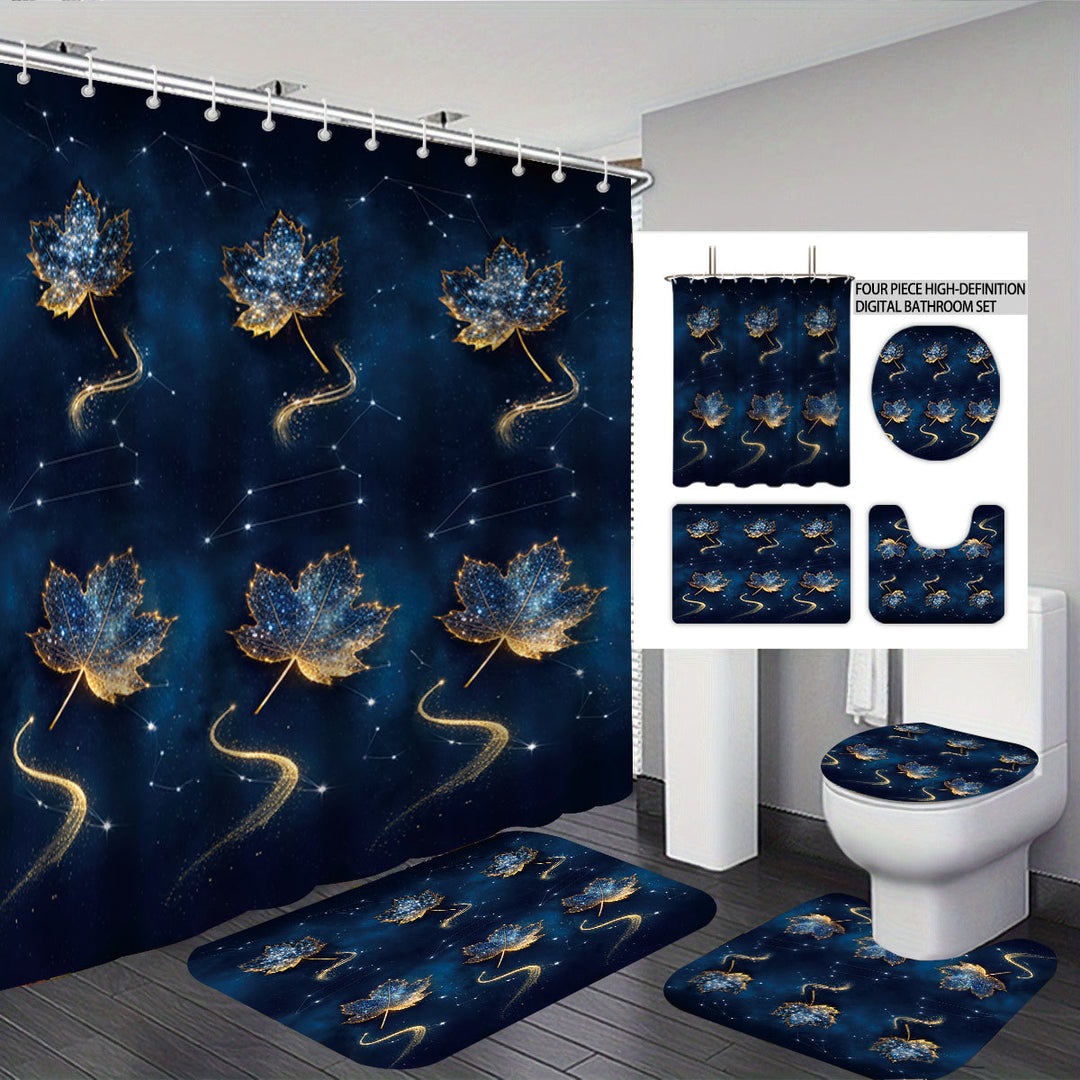 Autumn Leaves Digital Bathroom Set Bowlift