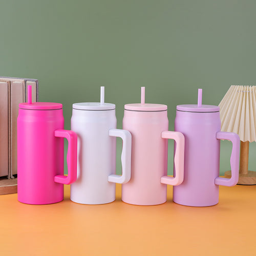 Ladies thermal mug with lid and straw Bowlift