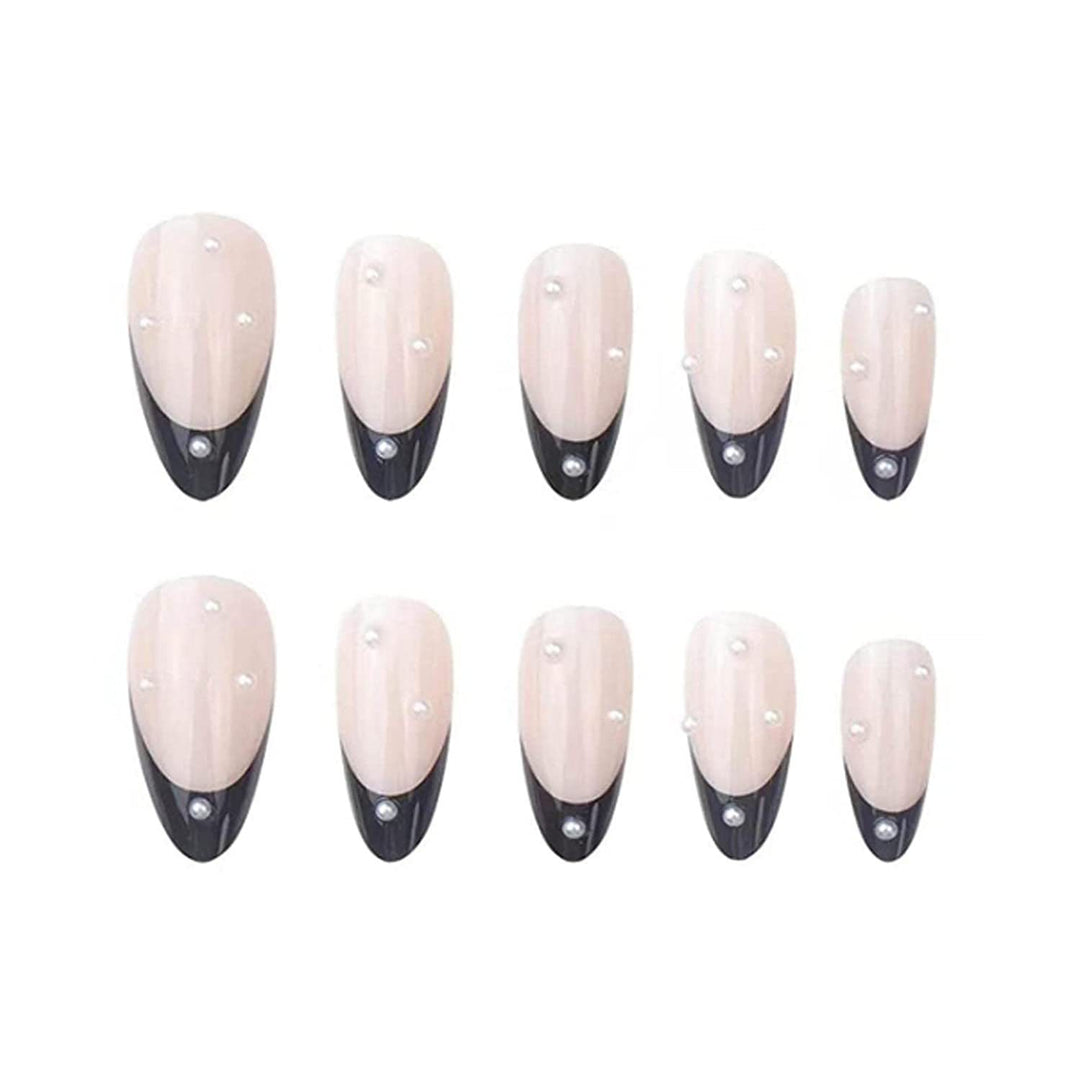 Elegant Stiletto Press-On Nails with Classic French Design Bowlift