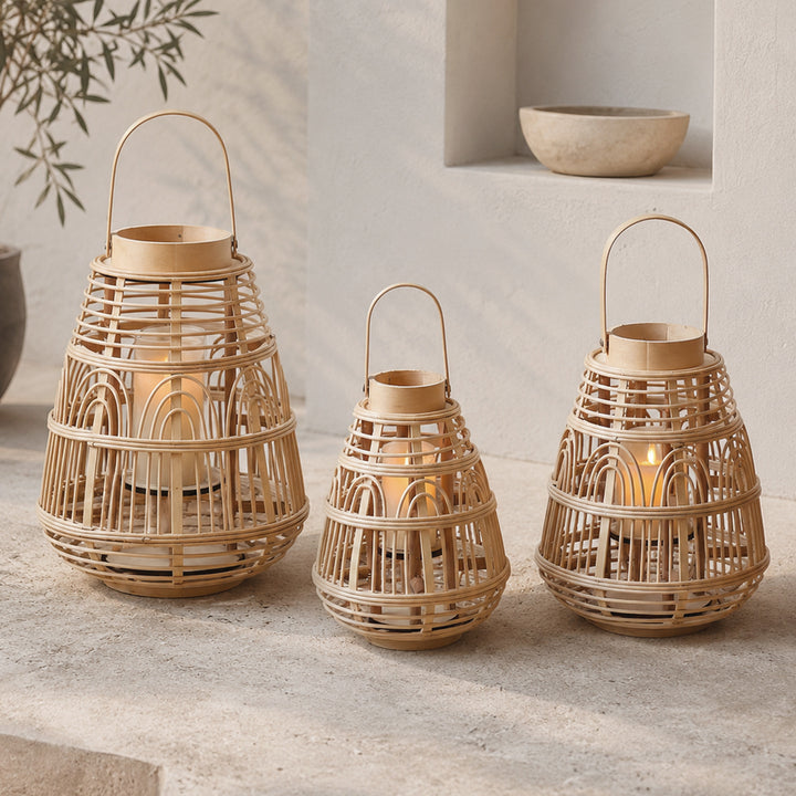 Rustic Rattan Lantern Bowlift