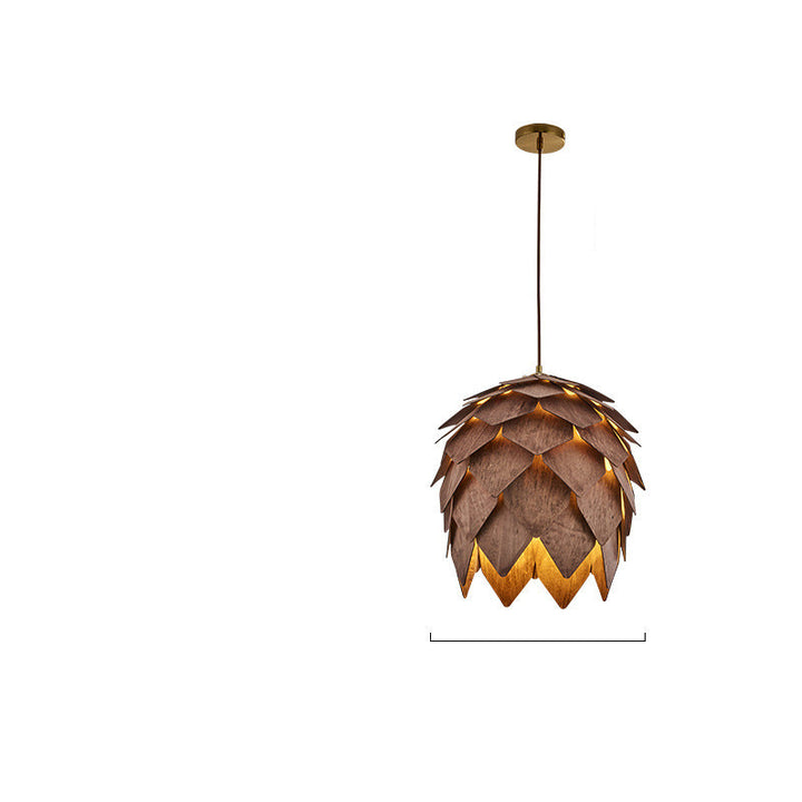 Solid Wood Pinecone Chandelier Wabi-Sabi Style