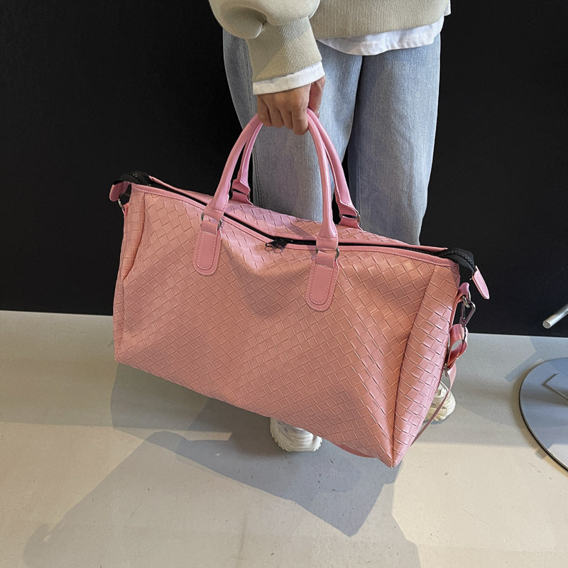 Handcrafted Travel Bag Made of Woven Leather Bowlift