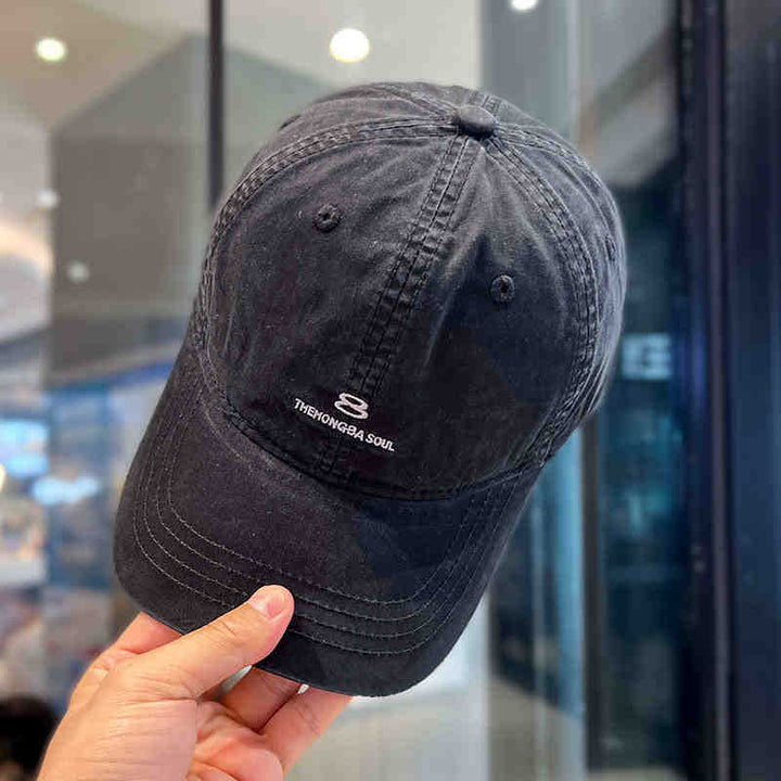 Men's Distressed Cotton Baseball Cap Bowlift