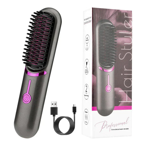Tima Brush - Wireless Rechargeable Straightening Iron Brush Bowlift