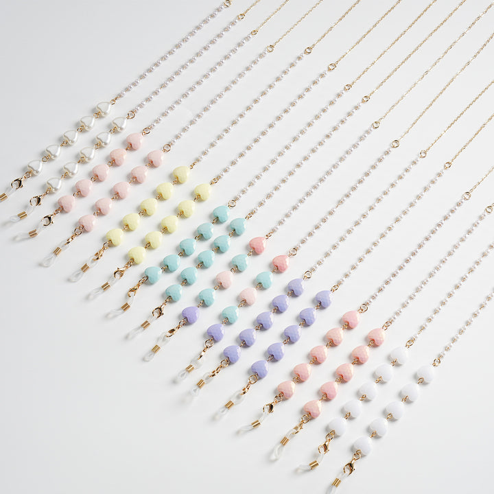Heart-Shaped Beaded Eyewear Chain Bowlift