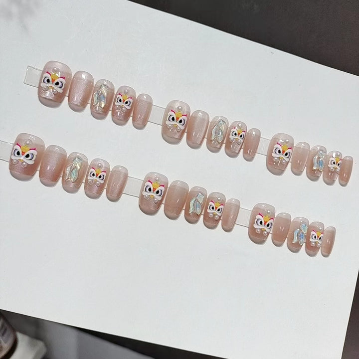 Designer Butterfly-Themed Press-On Nail Set Bowlift