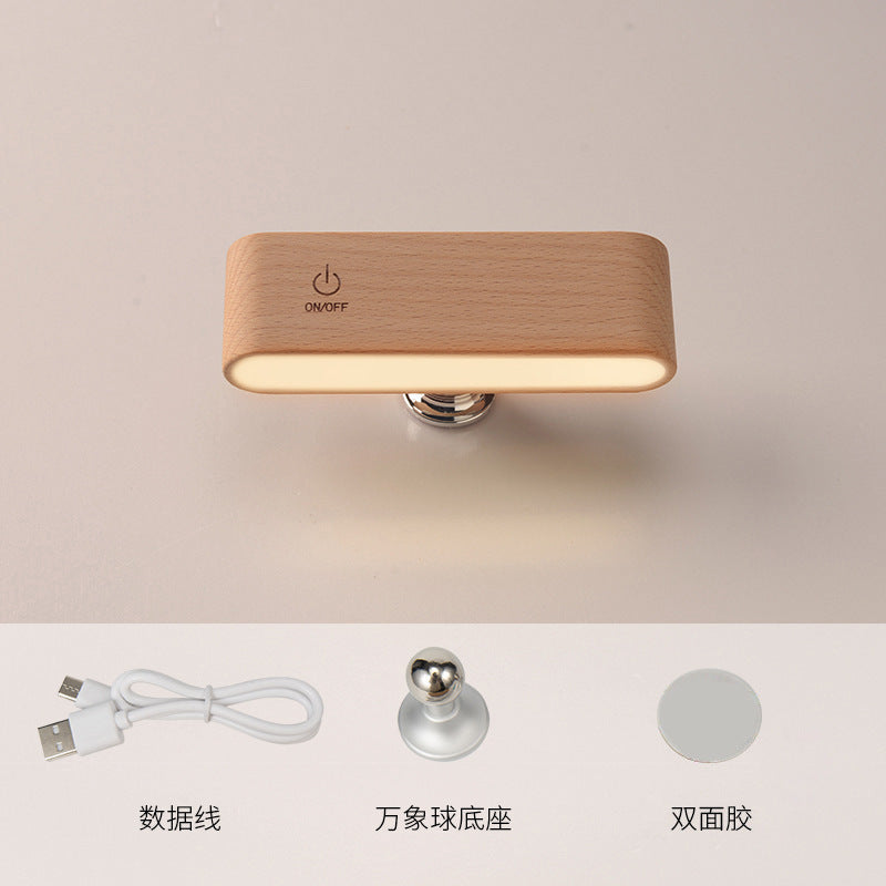 Walnut-Finish Magnetic LED Desk Task Lamp Bowlift