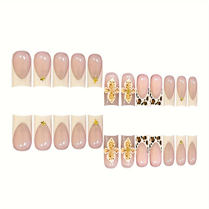Decorative 3D Floral Press-On Nail Art Bowlift