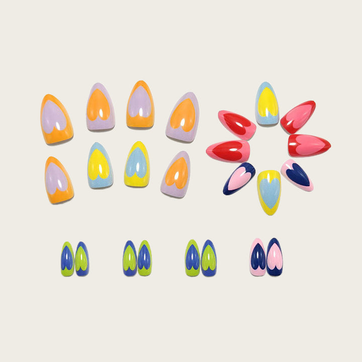Artificial nails with cheerful heart design Bowlift