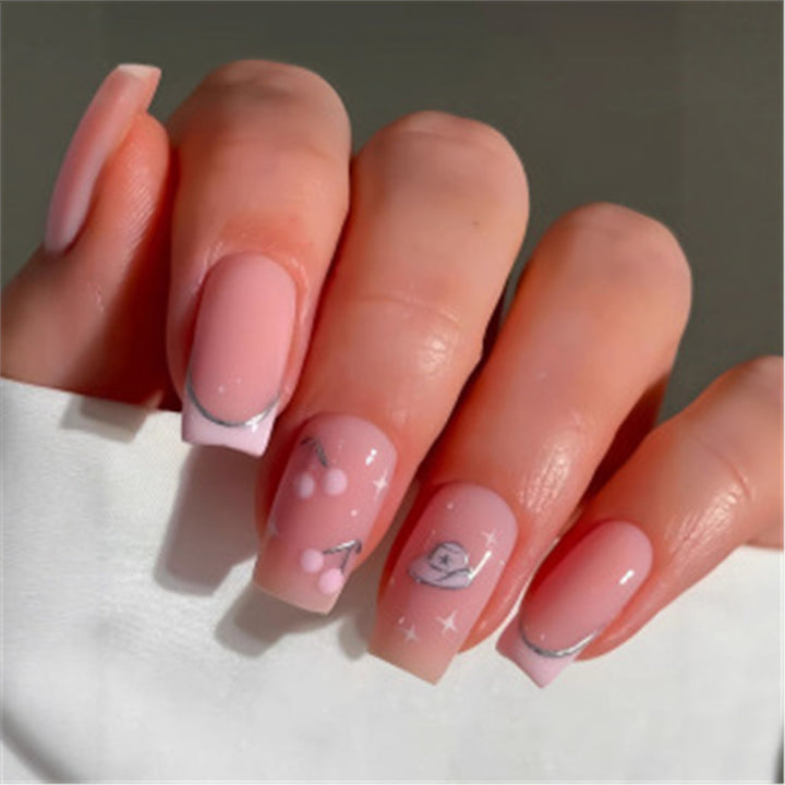 Artistic Press-On Nail Set with Premium Embellishments Bowlift
