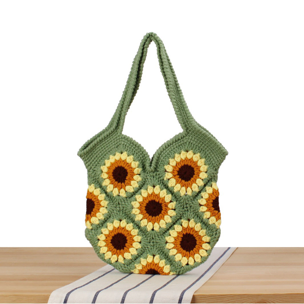 Handbag with Floral Crochet Patterns Bowlift