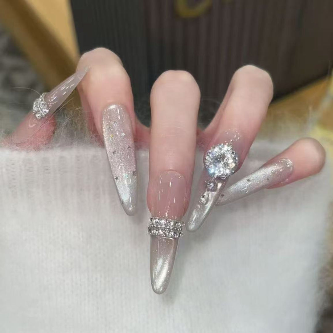 Artistic Press-On Nail Set Bowlift