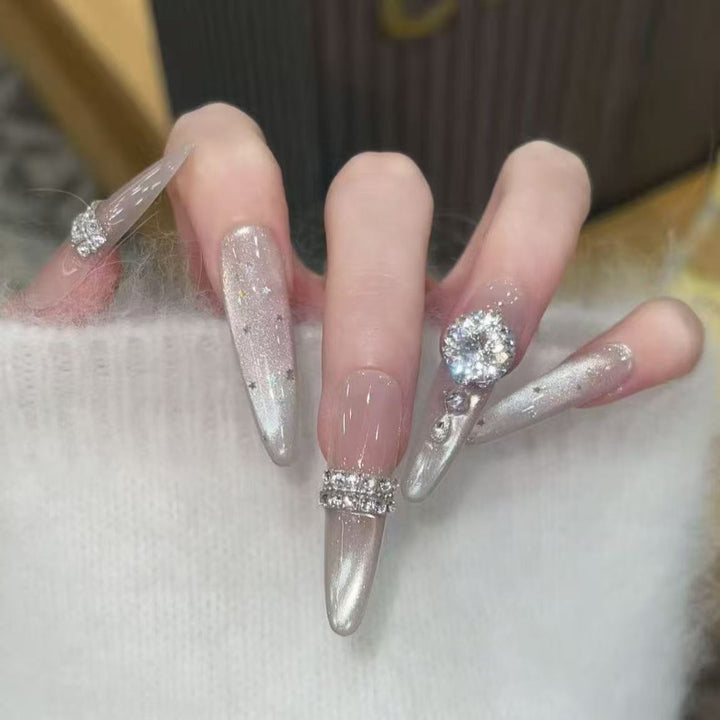 Artistic Press-On Nail Set Bowlift