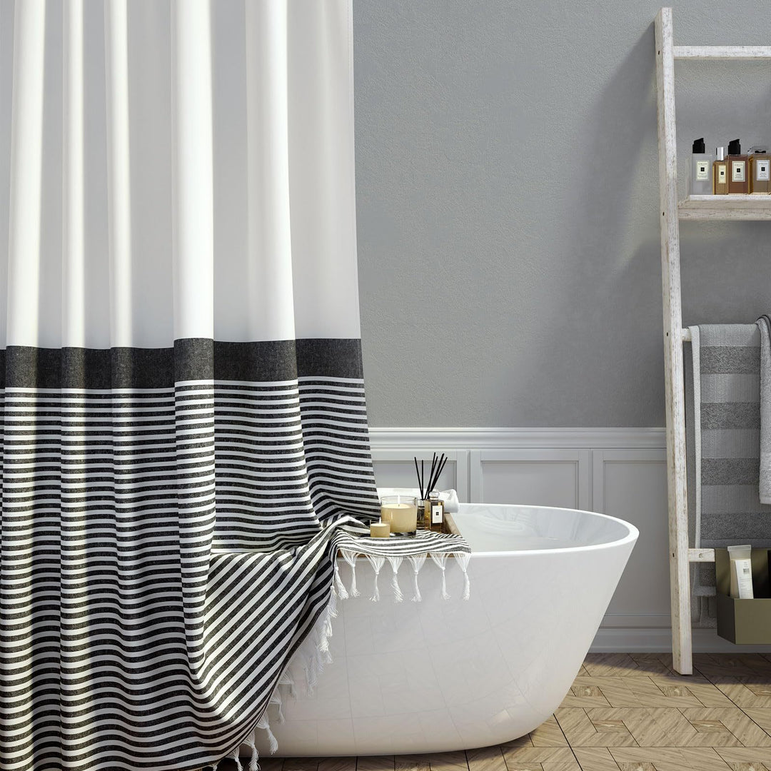 Chic Striped Shower Curtain Bowlift