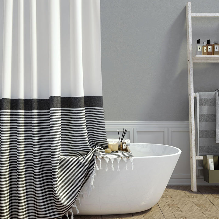 Chic Striped Shower Curtain Bowlift