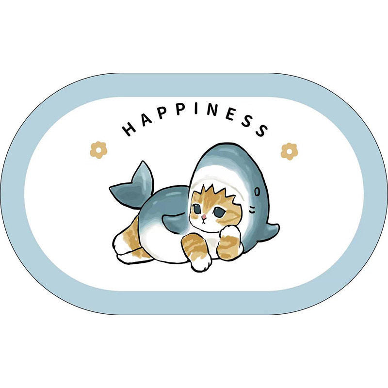 Cute Cat-Themed Plush Bath Mat