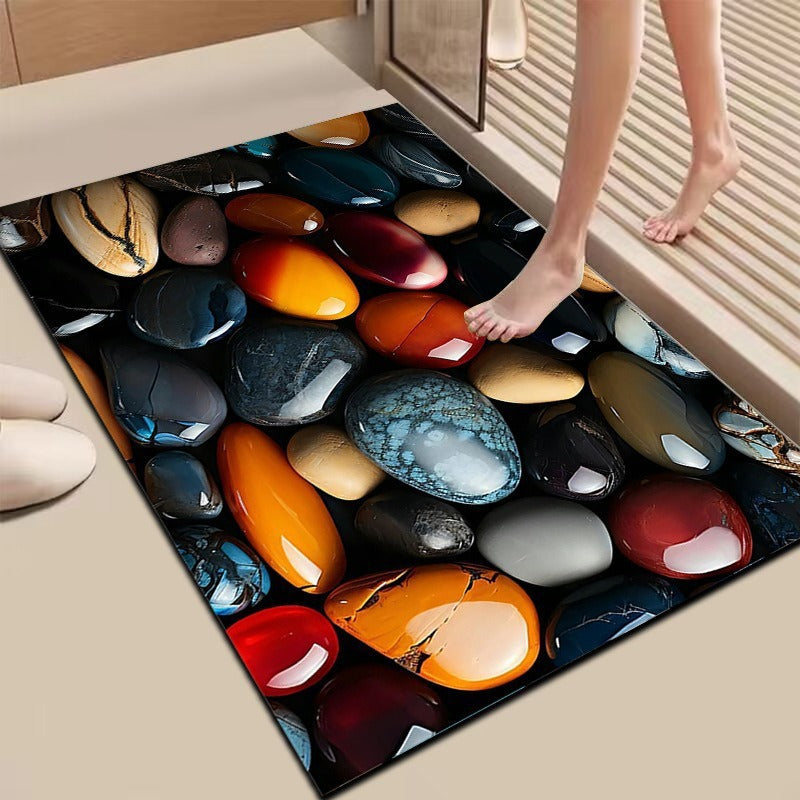 Textured Stone Print Area Mat Bowlift