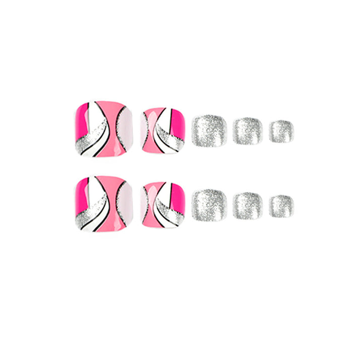 Artful toenail art with colorful geometric designs Bowlift