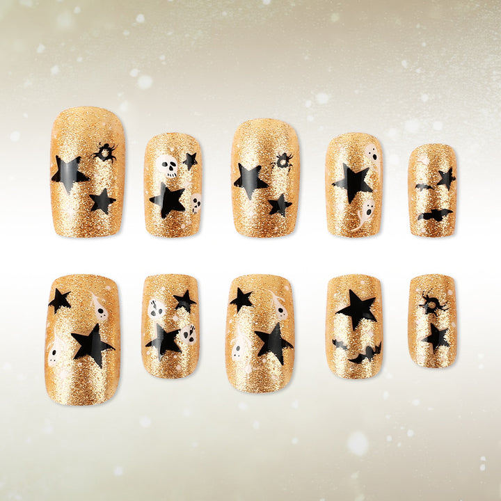 Halloween-Themed Glitter Nail Art Bowlift
