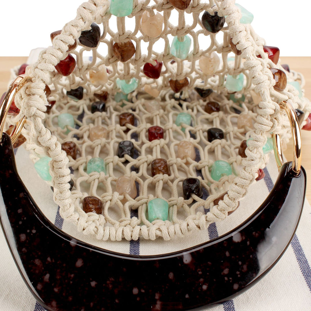 Handbag with Colorful Decorative Element Bowlift