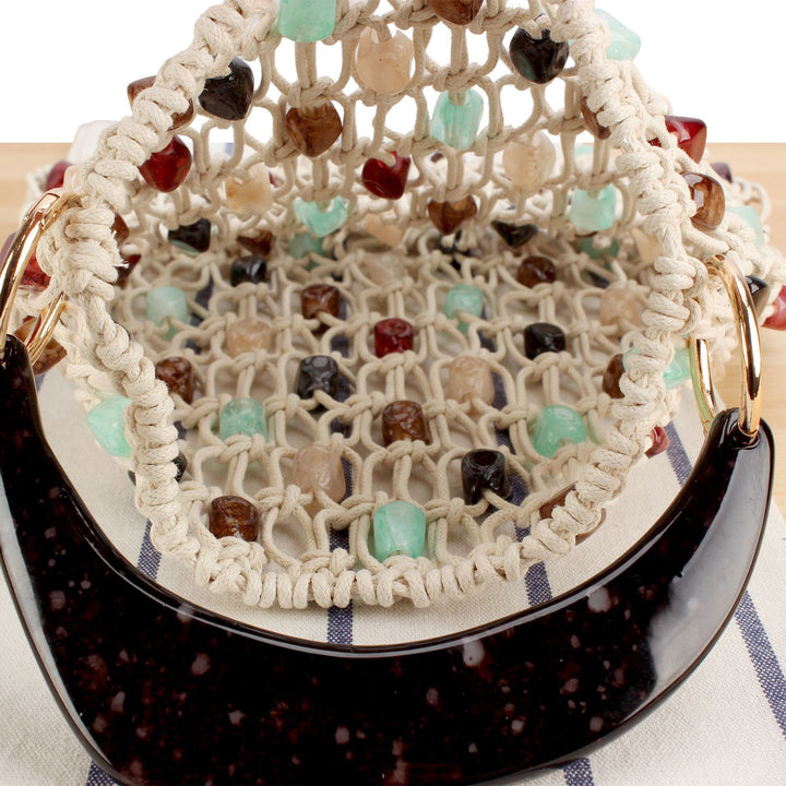 Handbag with Colorful Decorative Element Bowlift