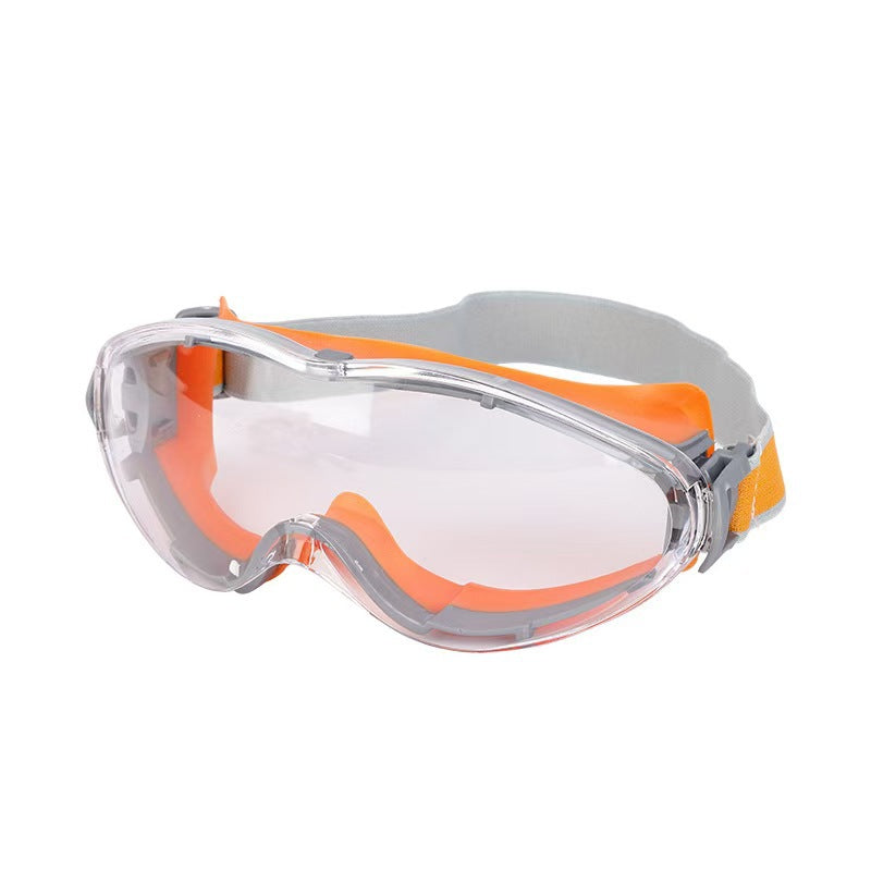 Anti-fog splash resistant safety goggles with adjustable elastic strap and soft silicone seal Bowlift