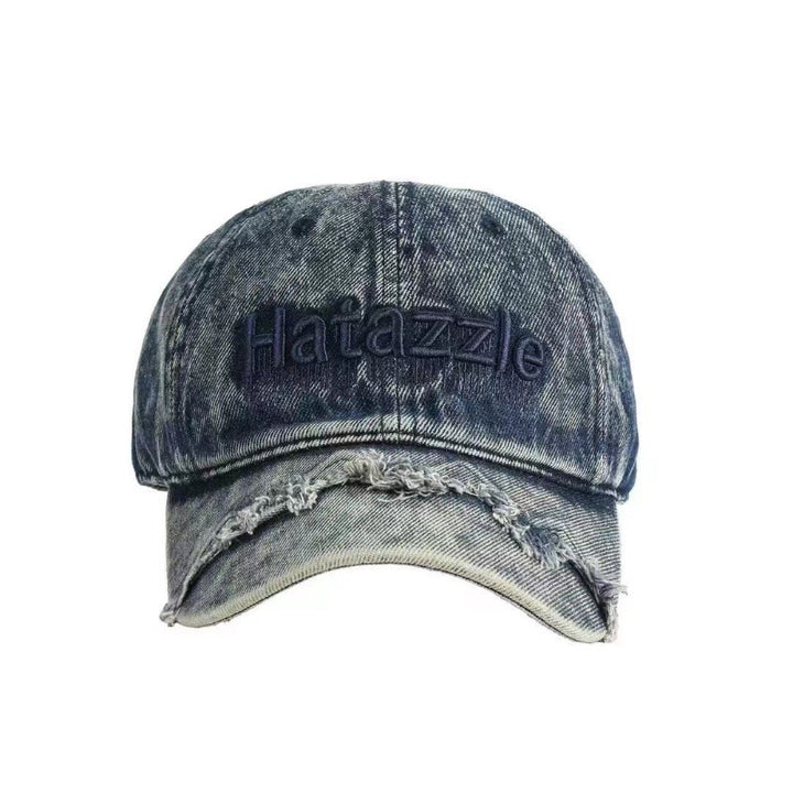 Men's Distressed Denim Baseball Cap Bowlift 1784270737