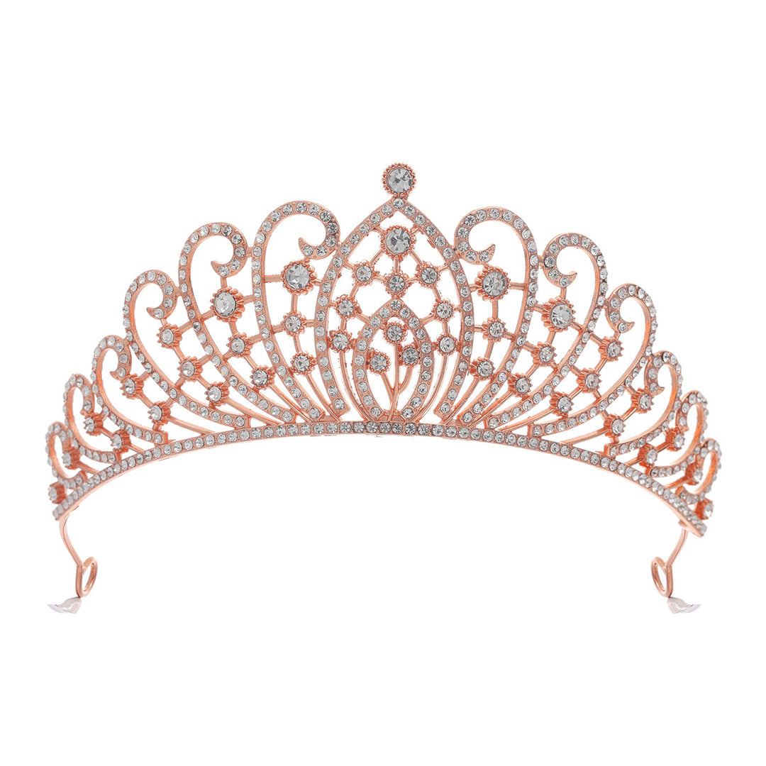 Ladies Elegant Rhinestone Tiara with Floral Details Bowlift