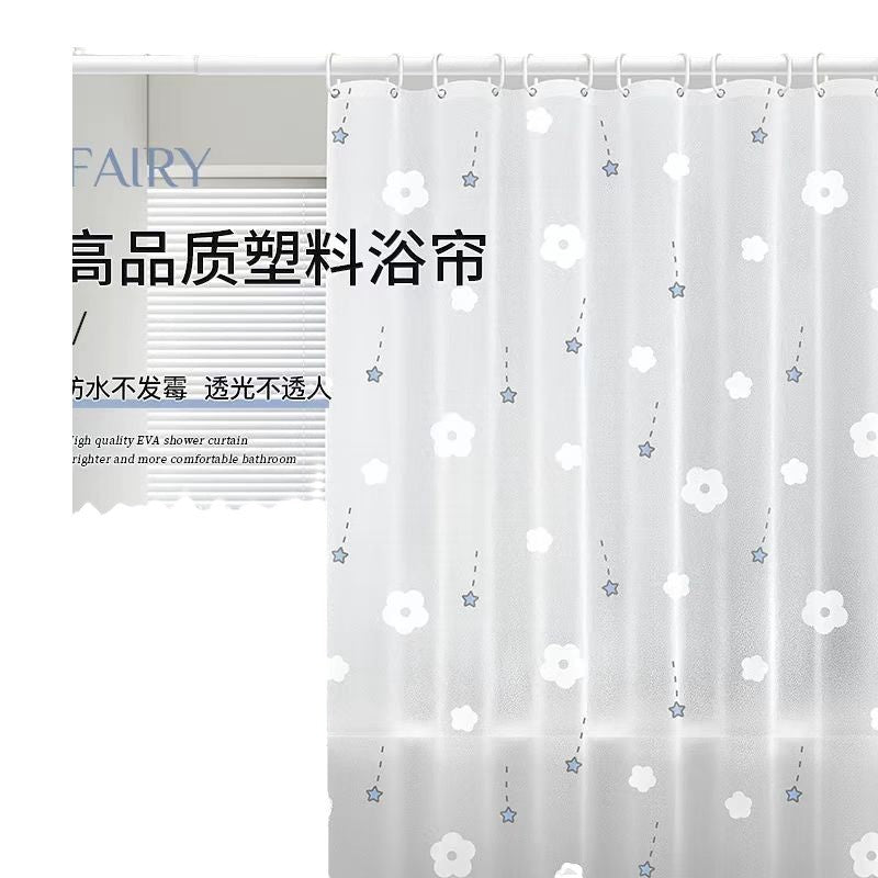 Delicate Floral Pattern Shower Curtain Bowlift