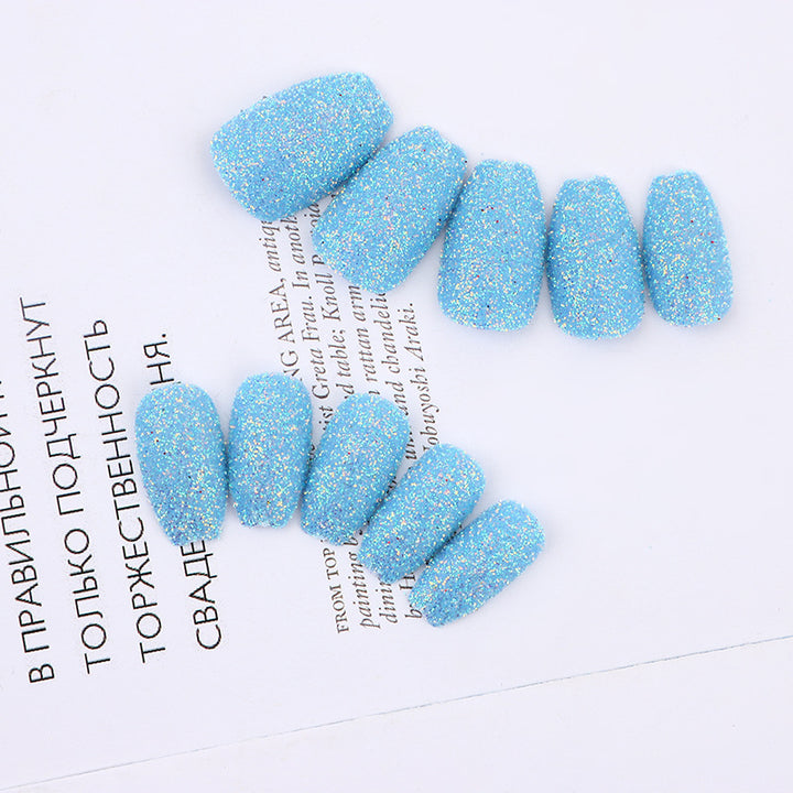 Glittering artificial nails in modern design Bowlift