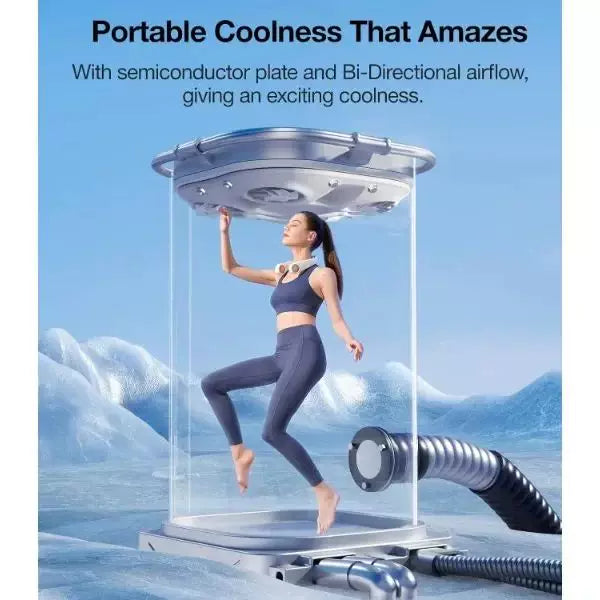 Unisex One Size Ergonomic Bladeless Neck Air Cooler with Adjustable Turbine Vents Bowlift
