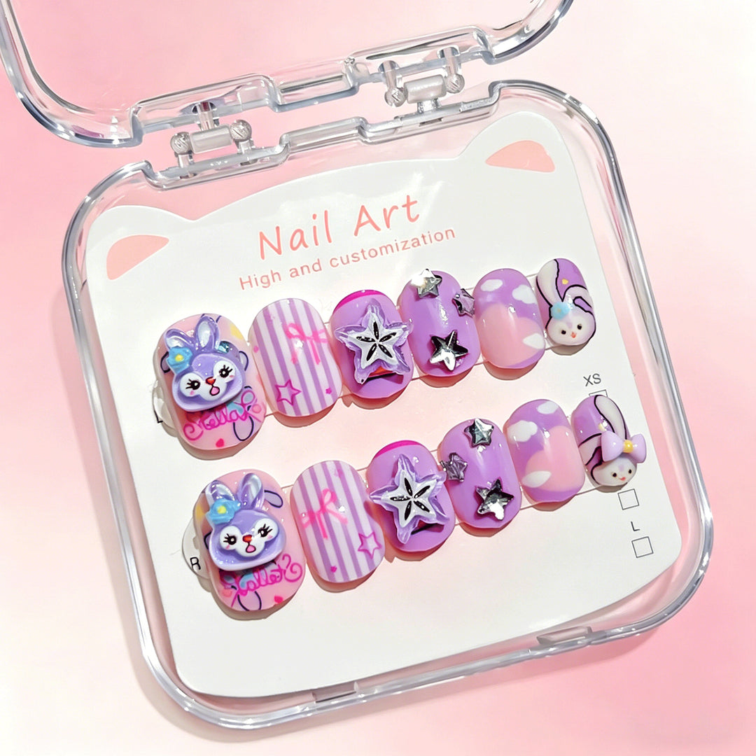 Customized Cartoon-Inspired Press-On Nail Art Set Bowlift