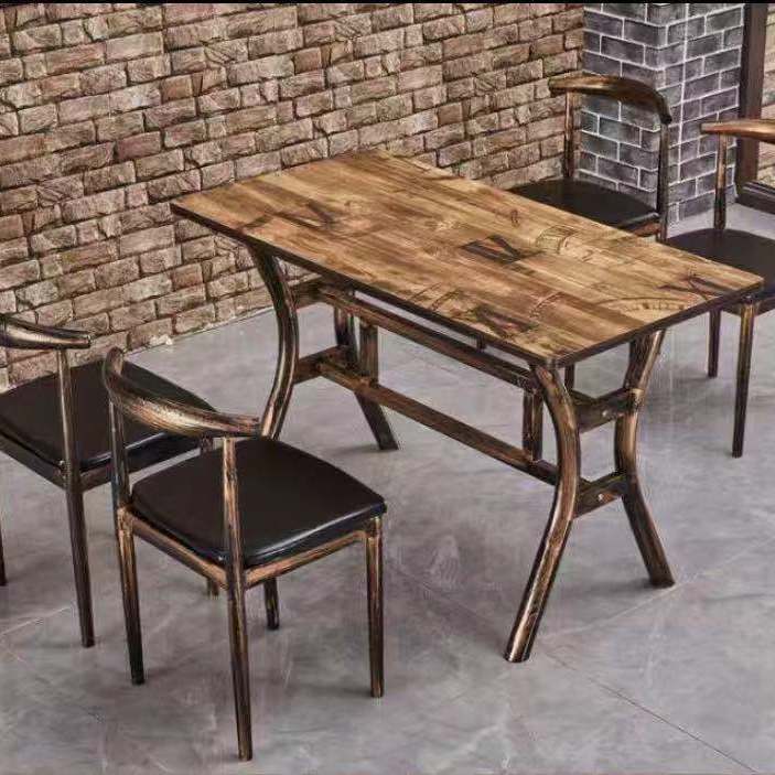 Vintage dining table with custom license plate design Bowlift