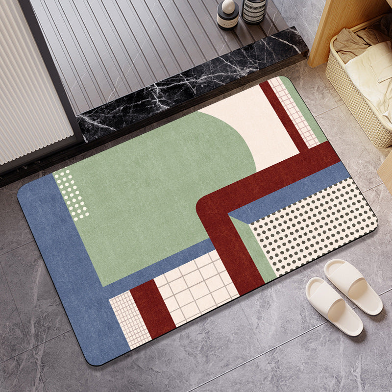 Geometric Patterned Bathroom Mat Bowlift