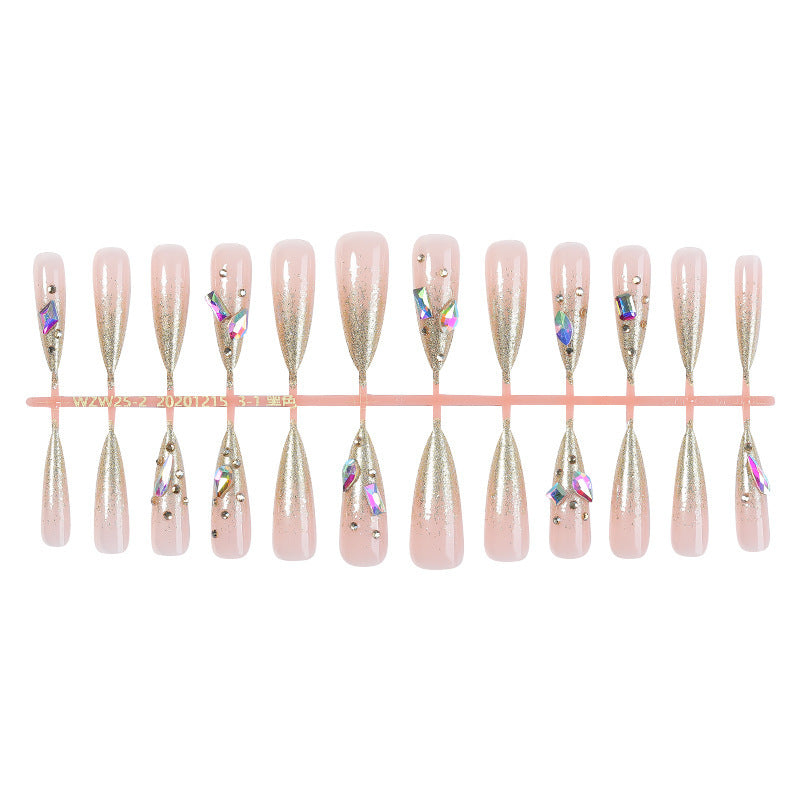 Acrylic nail set with high-quality glitter and rhinestone embellishments Bowlift