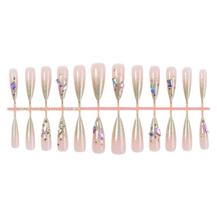 Acrylic nail set with high-quality glitter and rhinestone embellishments Bowlift