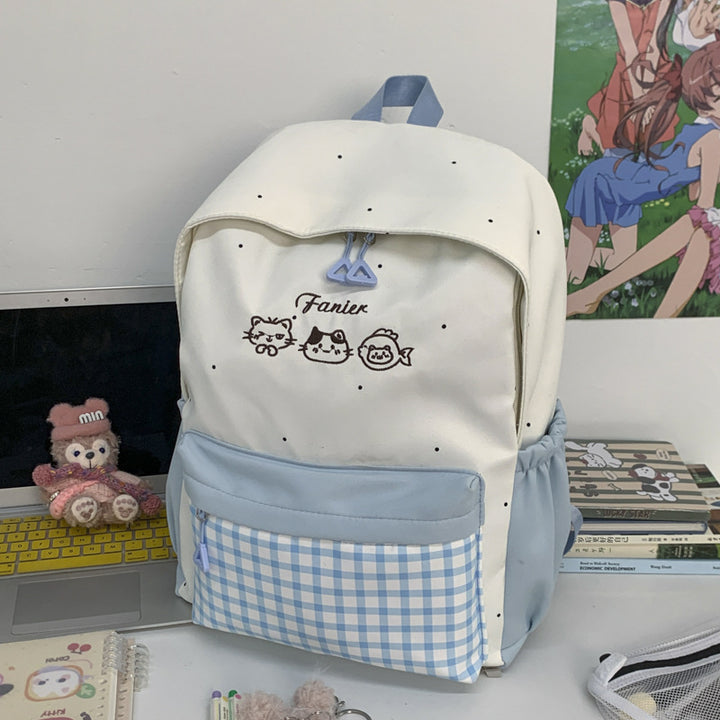 Cute Animal Embroidered Backpack Bowlift