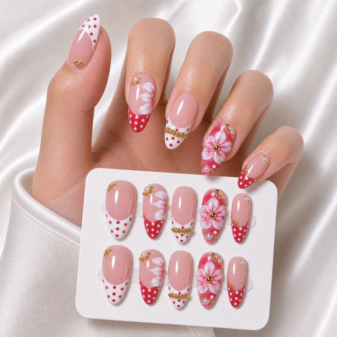 3D Floral Nail Art Press-On Set Bowlift