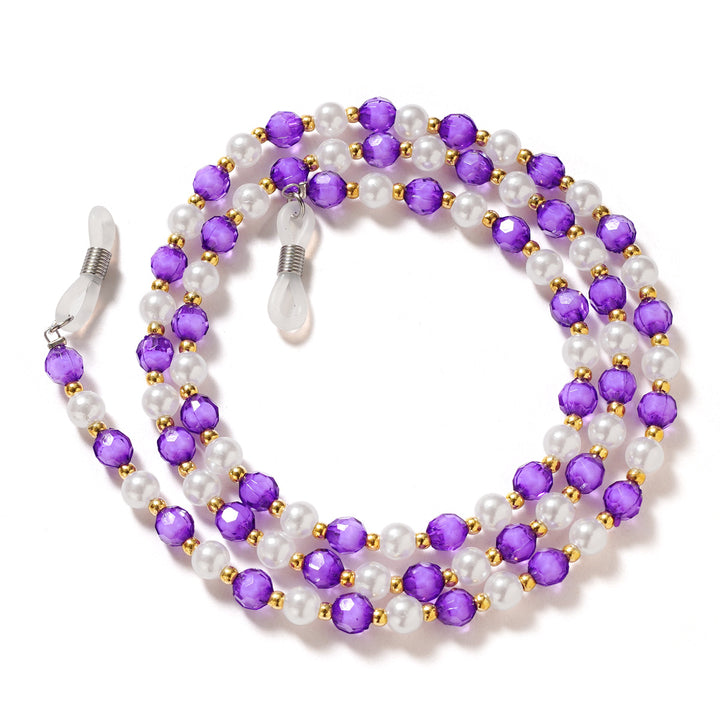 Elegant Pearl and Crystal Eyewear Chain Bowlift