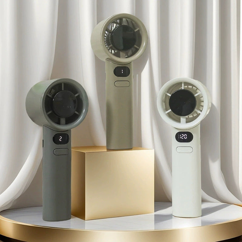 Women Hand Fan with Digital Display and Variable Speed Controller Bowlift